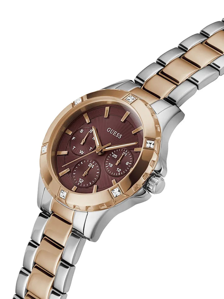 Montre Guess Mist rouge à cadran rond, analogique à quartz, pour femme
