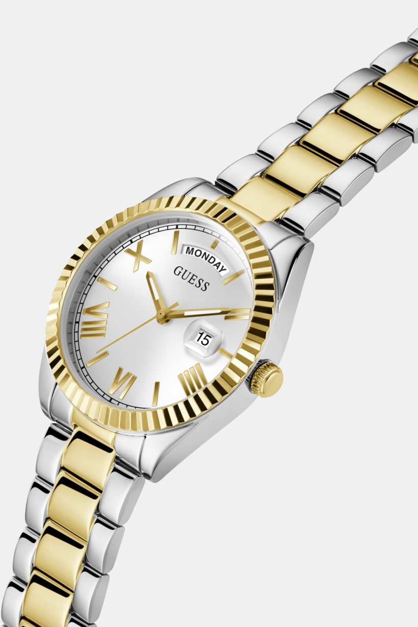 Montre Guess Luna blanche à cadran rond, à quartz analogique, pour femme